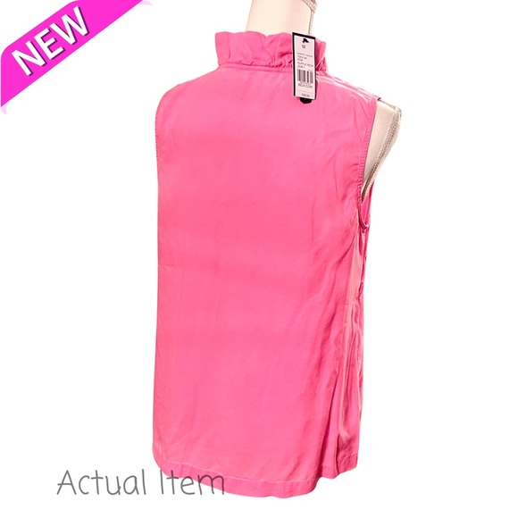 🆕 NWT Crown and Ivory Hot Pink Ruffle Sleeveless Top Size M 🩷 - Picture 6 of 7